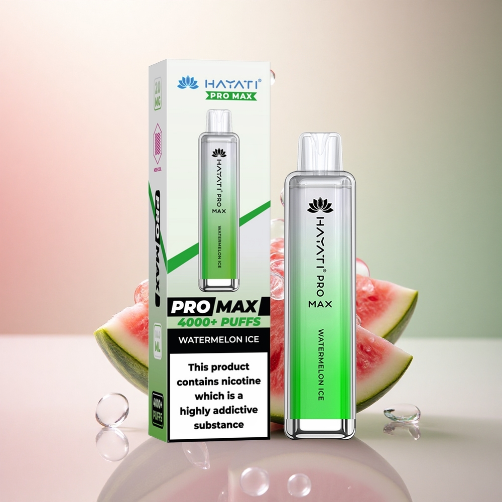 Hayati Pro Max 4000 Puffs Vattenmelonskrisp med 5% nikotin och 1400mAh