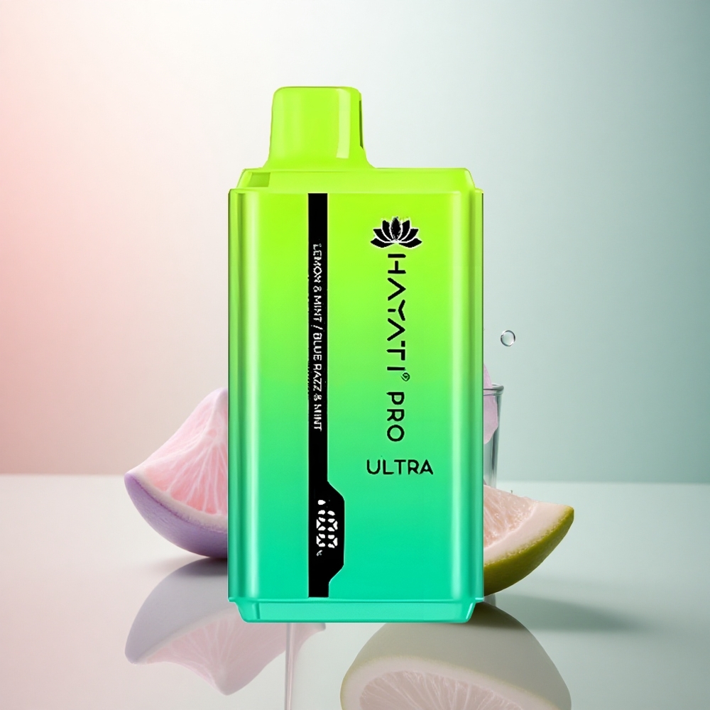 Hayati Pro Ultra 15000 Puffs Citron & Mynta Blå Hallon & Mynta 850mAh 2% Nikotin