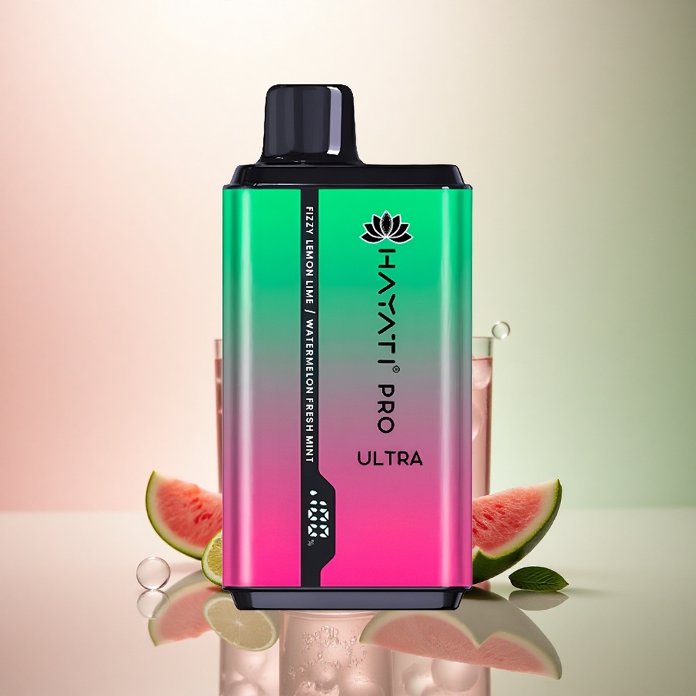 Hayati Pro Ultra 15000 Puffs Friskt Citron & Lime Vattenmelon Färsk Mynta 850mAh 24ml 2% Nikotin