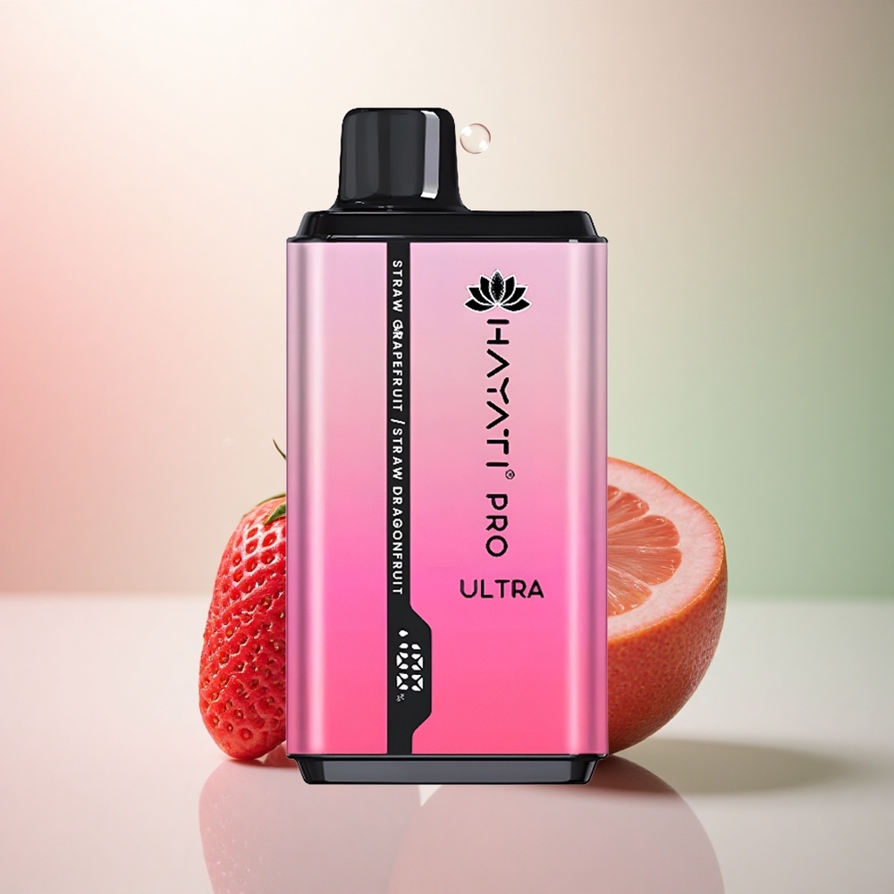 Hayati Pro Ultra 15000 Puffs Jordgubb Grapefrukt Jordgubb Dragonfrukt 850mAh 2% Nikotin