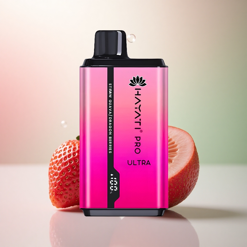 Hayati Pro Ultra 15000 Puffs Jordgubb Guava Dragon Bär 850mAh 2% Nikotin
