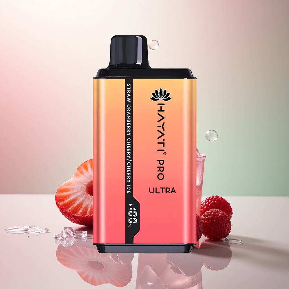 Hayati Pro Ultra 15000 Puffs Jordgubb Tranbär Körsbär Is 850mAh 2% Nikotin