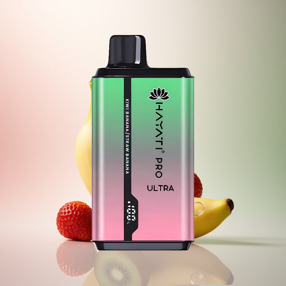 Hayati Pro Ultra 15000 Puffs Kiwi Banan Jordgubb Banan 850mAh 2% Nikotin