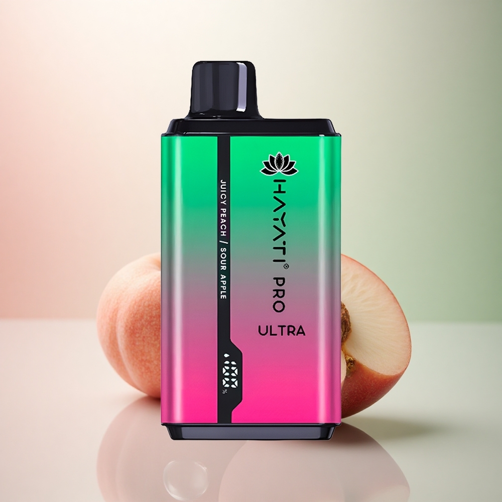 Hayati Pro Ultra 15000 Puffs Suräpple Saftig Persika 850mAh 24ml 2% Nikotin