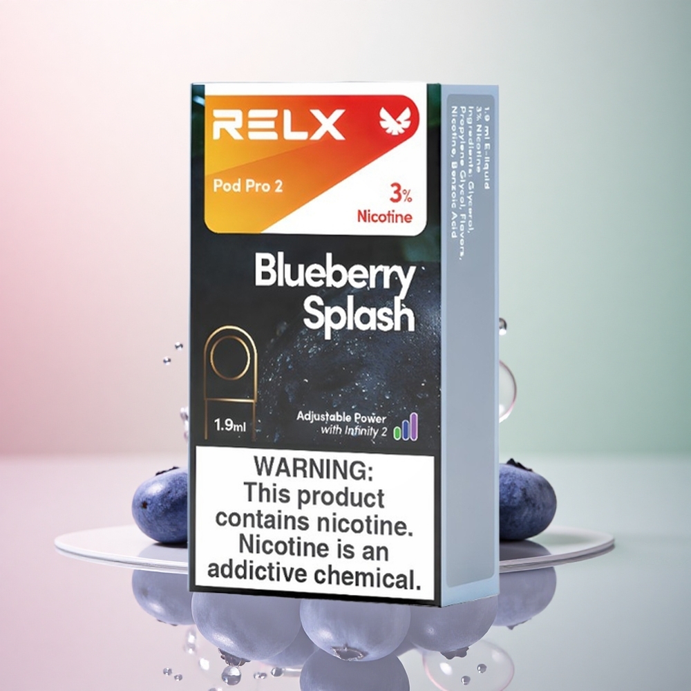 Relx Pod Pro 2 Vape Device Blåbärsfläkt 30mg/ml nikotin, 1.9ml, 5.5W/6.5W/8W