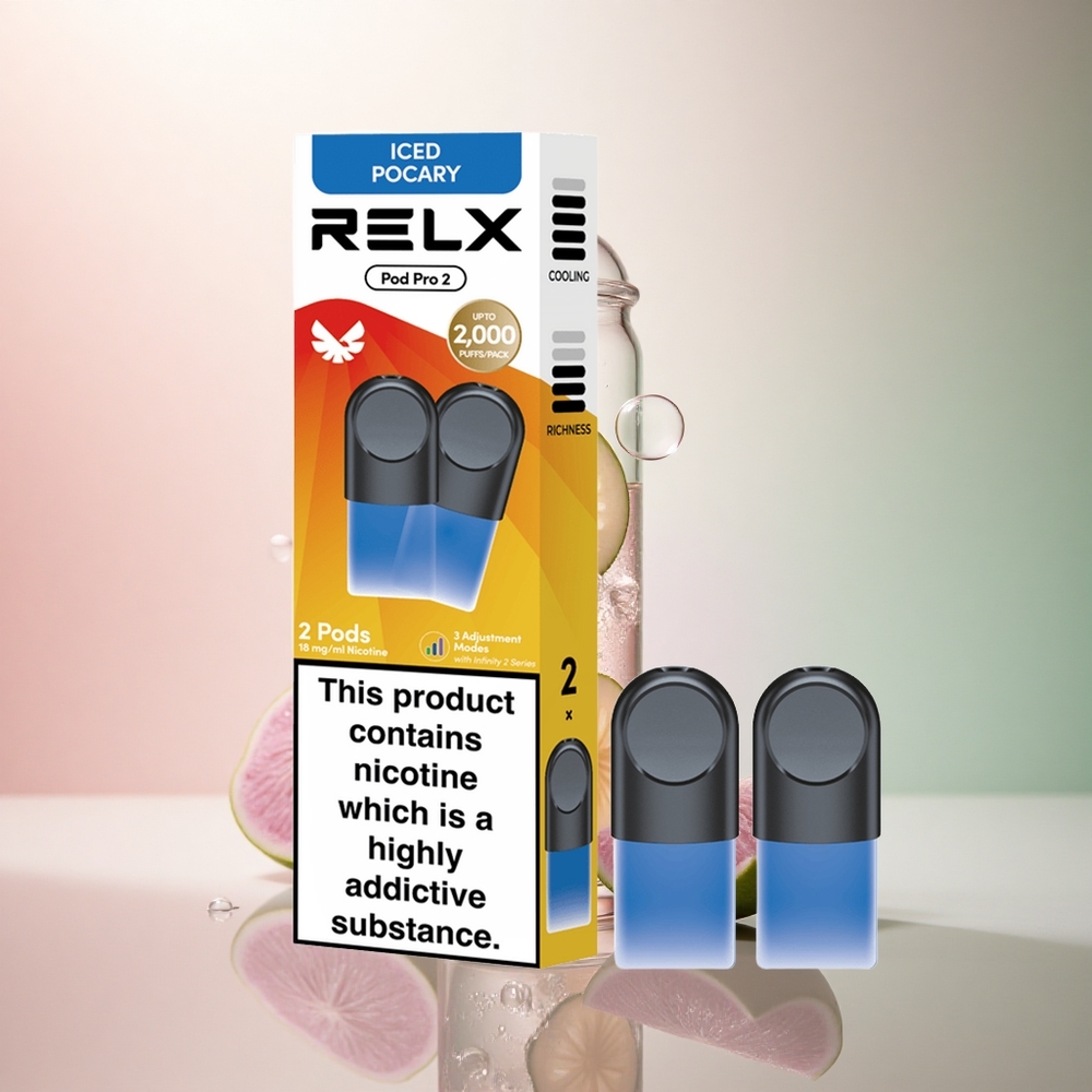 Relx Pod Pro 2 Vape Device Dryck-Isad Pocary 18mg/ml nikotin 1,9ml 3 spänningslägen (5,5W, 6,5W, 8W)