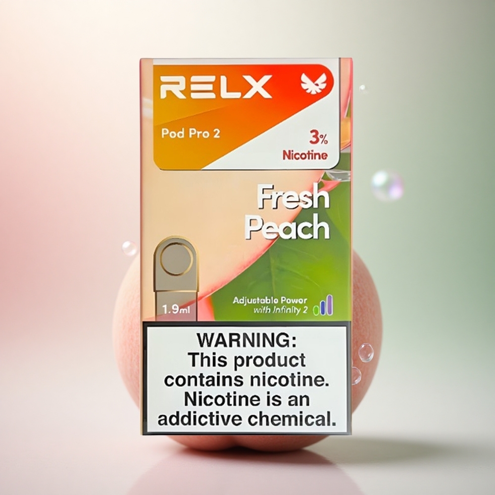 Relx Pod Pro 2 Vape Device Färsk Persika 30mg/ml Nikotin, 1.9ml, 3 Spänningslägen