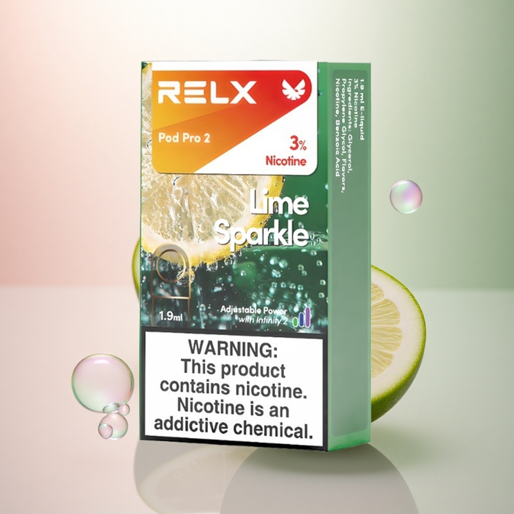 Relx Pod Pro 2 Vape Device Limskimmer 30mg/ml nikotin, 1.9ml, 3 spänningslägen
