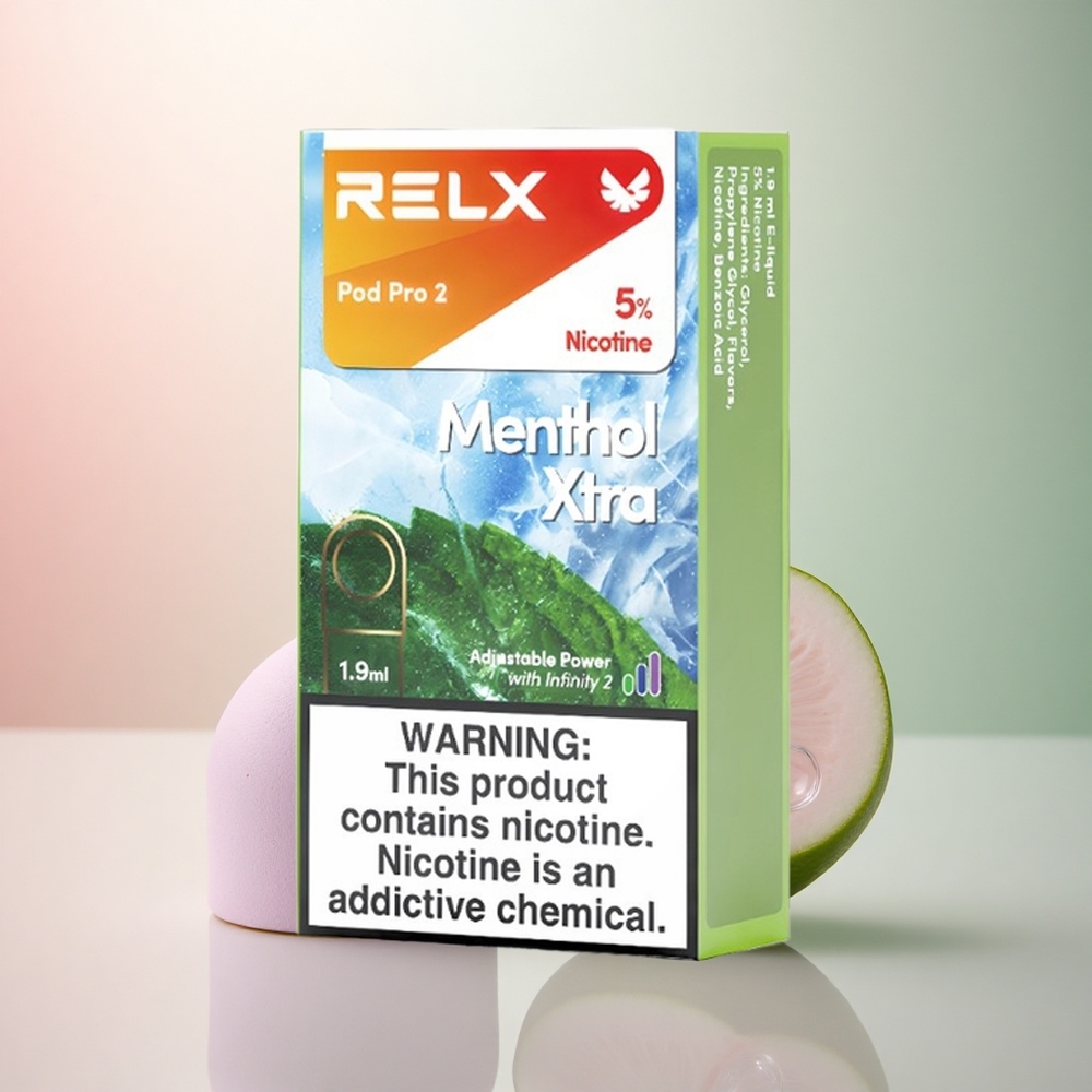 Relx Pod Pro 2 Vape Device Menthol Xtra 50mg/ml Nikotin - 1,9ml Kapacitet, 2 eller 3 förpackningar, 5,5W/6,5W/8W Spänning