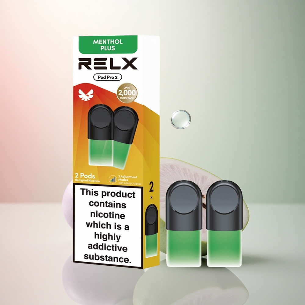 Relx Pod Pro 2 Vape Device Mint-Menthol Plus 18mg/ml 1.9ml 600 5.5W/6.5W/8W